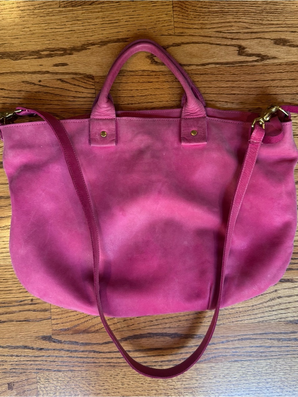 Clare V messenger bag fuscia pink Nubuck